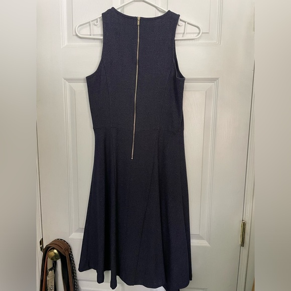 Ann Taylor A-Line navy blue high neck dress size zero. - Picture 2 of 3